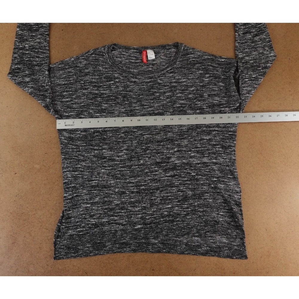 Divided H&M Women's Size Large Black Lightweight Knit Long Sleeve Pullover Top - Picture 5 of 8